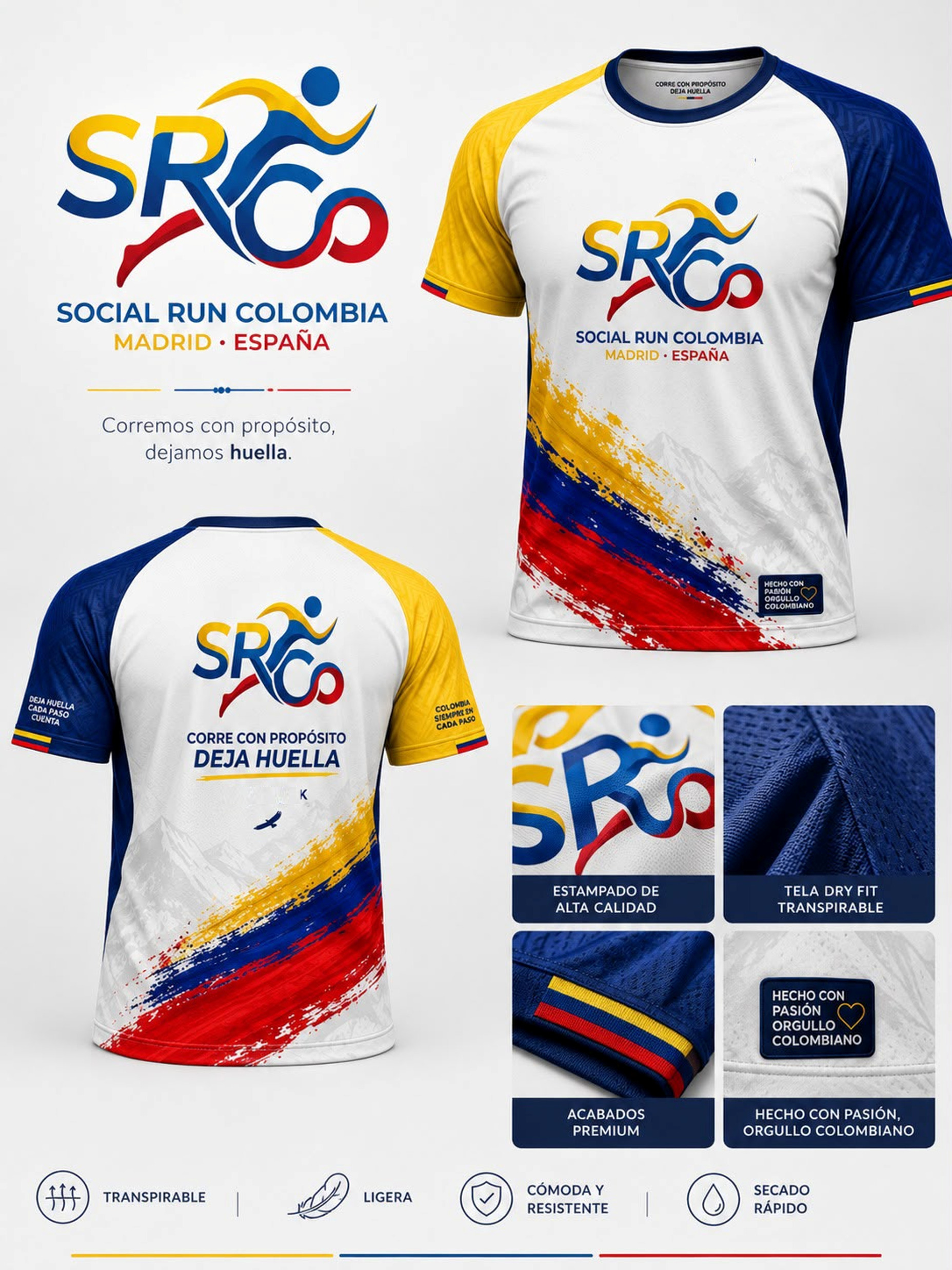 Camiseta oficial de Social Run Colombia